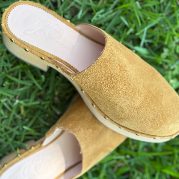 J. Crew Mules Dakota Suede Wood Sole Clogs Slip On Style Womens size 9.5 - Picture 4 of 9
